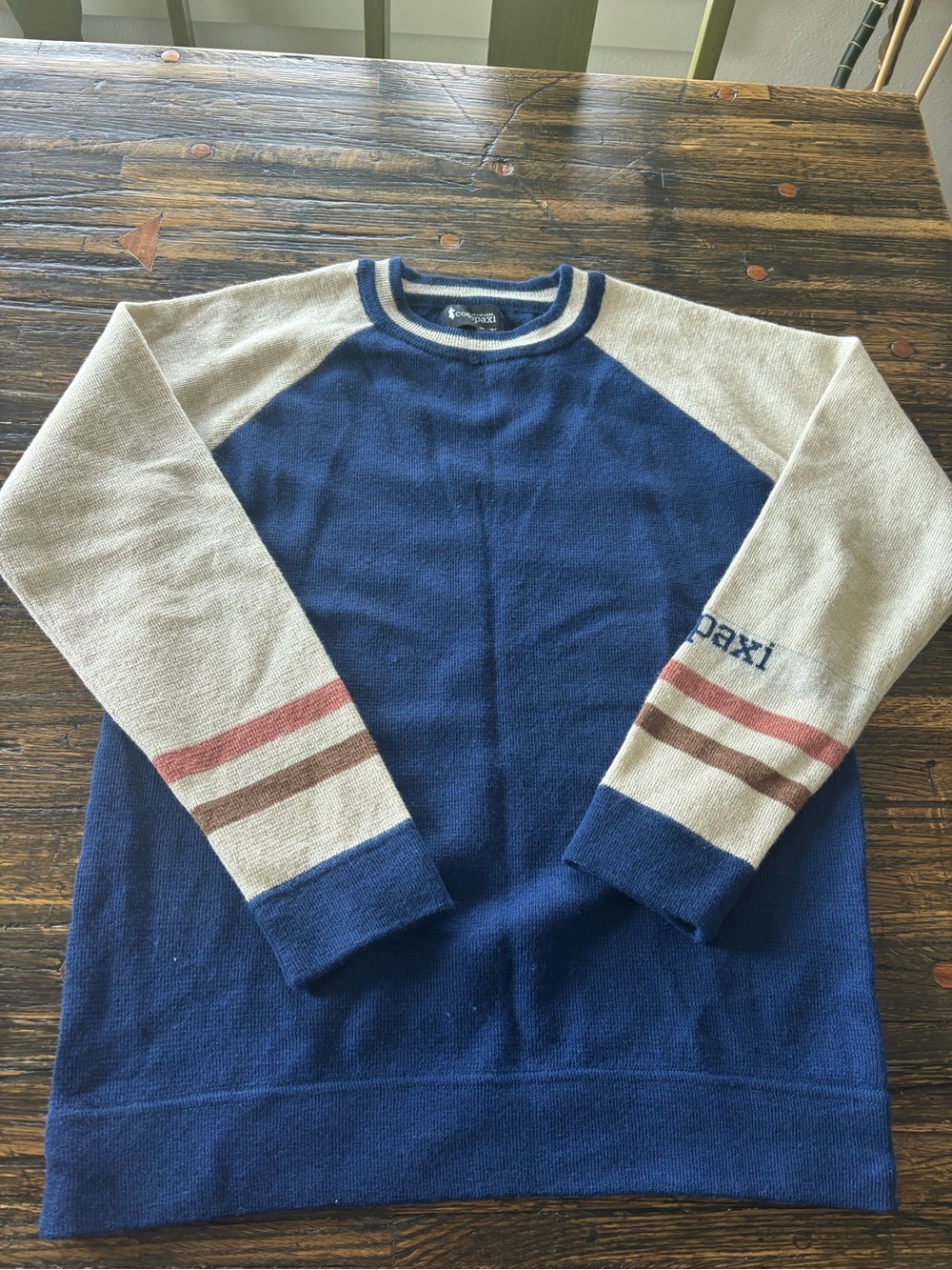 Crewneck Sweater - Navy and Cream